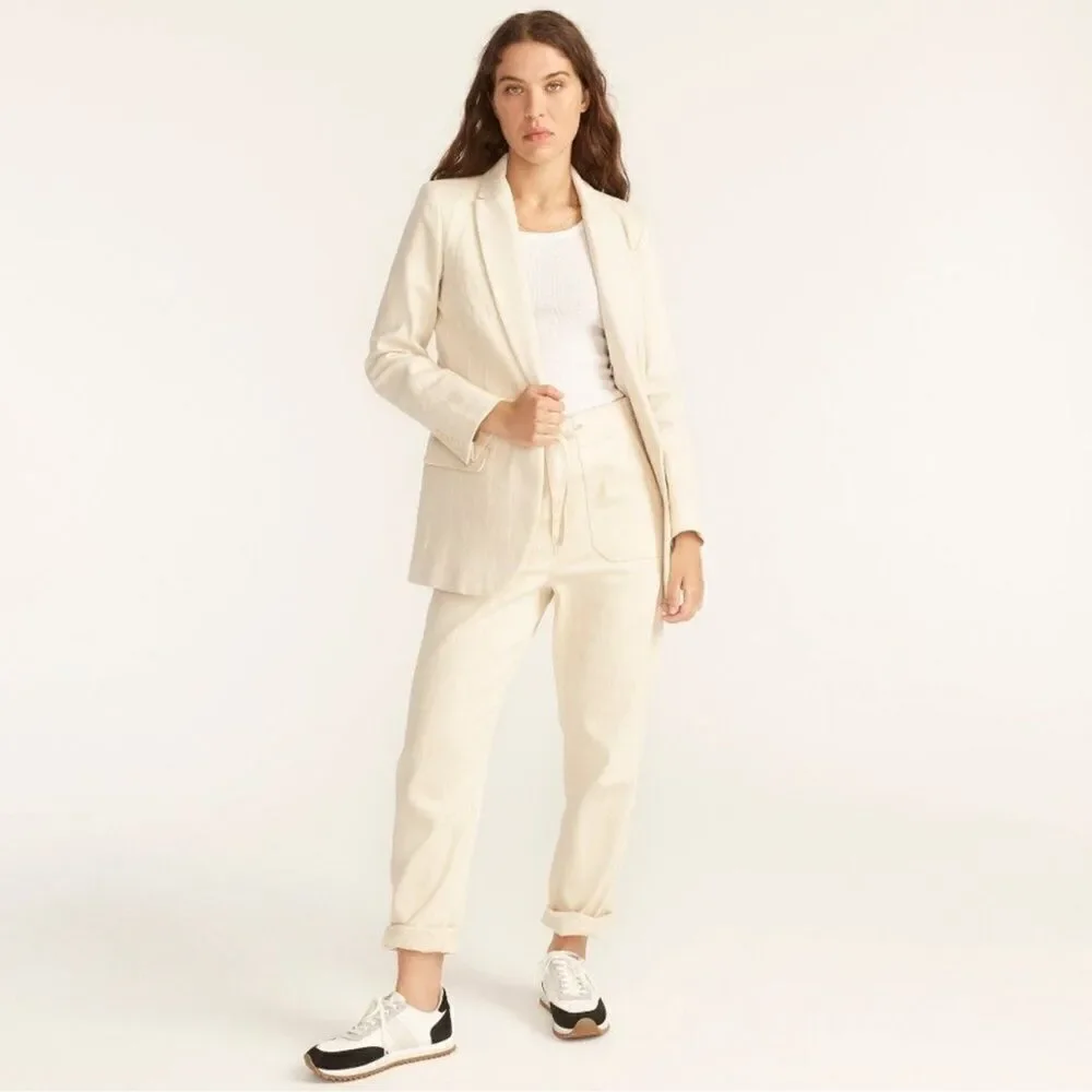 NWT J. CREW Tie Waist Camp Pant in Denim Stripe Size S